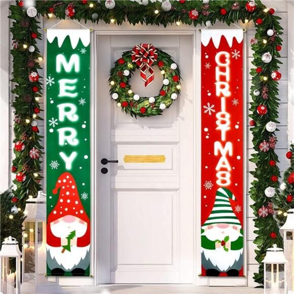 Christmas Decorations Porch Yard Sign, Hanging Christmas Flag Garden Door - Picture 6 of 8